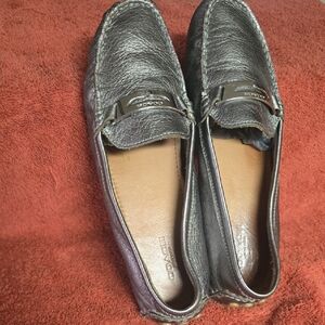 Coach Women's Metallic Silver Loafers